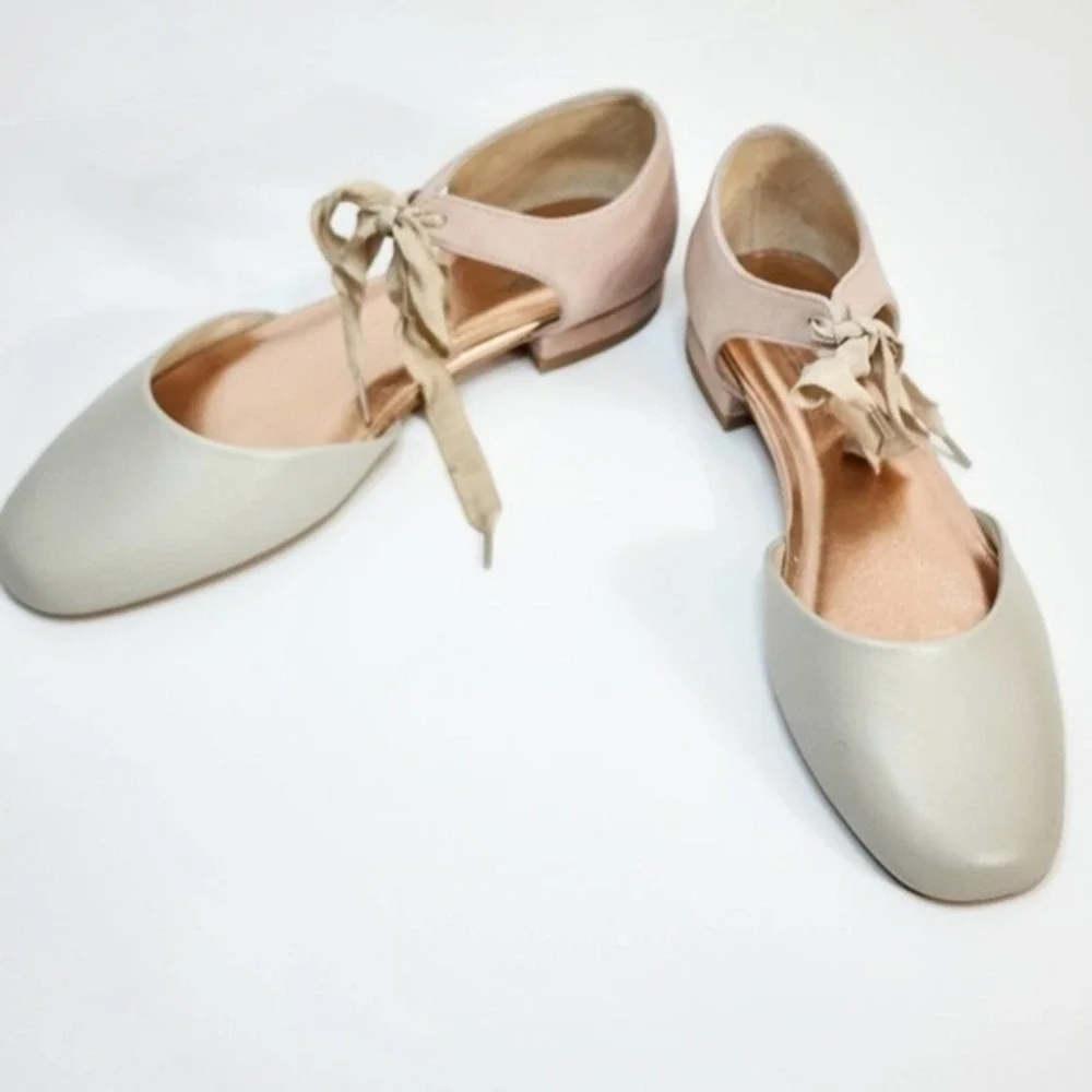 NWT NIB Anthropologie Seychelles Pastel Pink Prospect Leather Ballet Flat SZ 7 - Picture 2 of 6